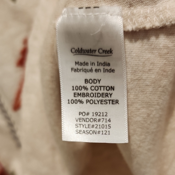 Coldwater Creek Boho Chic Cream Floral Embroidered Tunic 3x - Picture 4 of 5